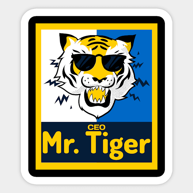 CEO Mr. Tiger Sticker by 90s Summer.co